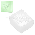 Resin Stamps, for DIY Craft Card Scrapbooking Supplies, Rectangle, Clear, Leaf Pattern, 3.3x2.8x2.2cm(STAM-WH0002-02A)