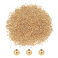 2000Pcs Brass Beads, Long-Lasting Plated, Round, Real 18K Gold Plated, 2mm, Hole: 0.5mm(KK-NB0003-42)