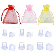 12Pair TPU High Heel Stoppers Protector, Round Shape Non-slip Wearable Heel Cover Shockproof Accessories, 12Pcs Organza Gift Bags with Drawstring, Clear, 16~16.5~x12~21x12~21mm, 6.5~15.5x6.5~15.5mm Inner Diameter(FIND-GF0002-09B)