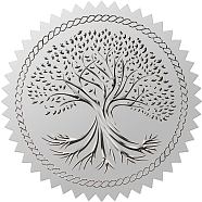 34 Sheets Custom Silver Foil Embossed PET Picture Sticker, Award Certificate Seals, Metallic Stamp Seal Stickers, Tree of Life, 211x165mm, Stickers: 50mm, 12pcs/sheet(DIY-WH0528-024)