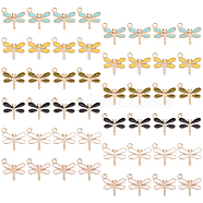 SUNNYCLUE Light Gold Plated Alloy Charms, with Enamel, Dragonfly, Light Gold, Mixed Color, 56pcs(ENAM-SC0001-58LG)