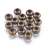 CCB Plastic Beads, Rondelle, Antique Bronze, 10.5x6.5mm, Hole: 6mm(CCB-G006-113AB)