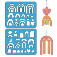 2Pcs 2 Style Acrylic Earring Handwork Template, Card Leather Cutting Stencils, Arch, 15x18x0.3cm, 1pc/style(DIY-WH0573-003)