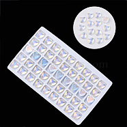 Transparent K9 Glass Cabochons, Flat Back, Heart, Alice Blue, 10x10x4.5mm, about 45pcs/bag(GGLA-S050-10x10-001AB)