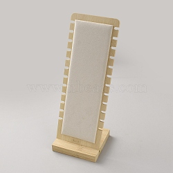 Bamboo Necklace Organizer Display Stands, with Velvet Mat, Rectangle, Navajo White, Finish Product: 10x9.5x26.8cm(NDIS-WH0009-21A)