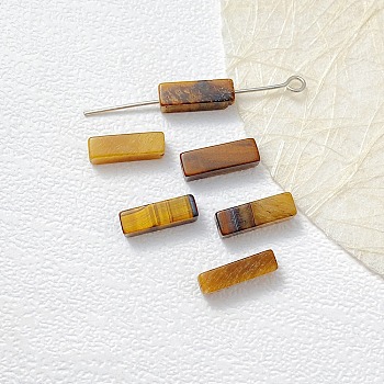 Natural Tiger Eye Beads, Cuboid, 13x4x4mm, Hole: 1.4mm