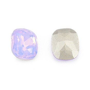 K9 Glass Rhinestone Cabochons, Pointed Back & Back Plated, Faceted, Oval, Violet, 10x8x4mm