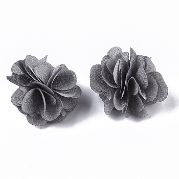 Polyester Fabric Flowers, for DIY Headbands Flower Accessories Wedding Hair Accessories for Girls Women, Gray, 34mm