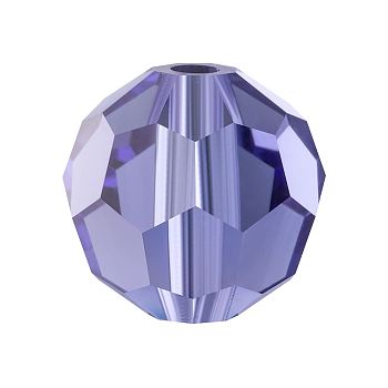 Preciosa&reg Crystal Beads, Czech Crystal, 451 19 602 Round, 20410 Tanzanite, 6mm, Hole: 1.2mm