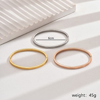 3Pcs 3 Colors 201 Stainless Steel Hinged Bracelet Set for Women, Elegant Wave Design, Mixed Color, Inner Diameter: 2-3/8 inch(6cm)