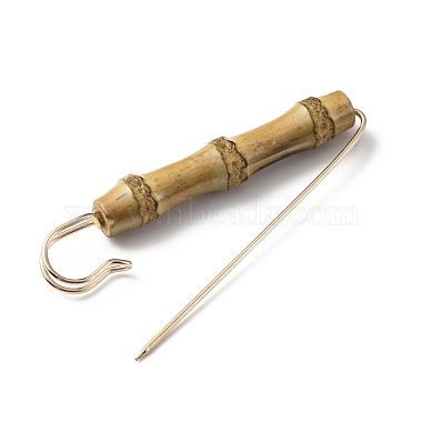 Bamboo Beaded Safety Brooch Pin(JEWB-WH0026-14KCG)-2