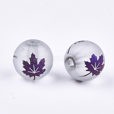 Autumn Theme Electroplate Transparent Glass Beads(EGLA-S178-01-01D)-2