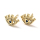 Sapphire Rhinestone Evil Eye Stud Earrings(EJEW-M209-07G)-1