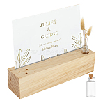 1Pc Wood Dried Flower Holder, with 1Pc Glass Jar Bead Containers, BurlyWood, 200x49.5x49.5mm, Hole: 4.5mm and 19.5mm(ODIS-BC0001-30)