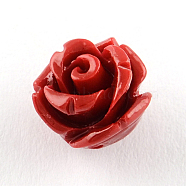 Dyed Flower Synthetical Coral Beads, FireBrick, 8.5x8mm, Hole: 1mm(CORA-R011-32C)