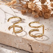 304 Stainless Steel 2 Line Hoop Clip on Nose Rings, Cuff Nose Rings, Ion Plating(IP) , Golden, 9.5x10x8mm(AJEW-A062-07G)