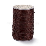 Round Waxed Polyester Thread String, Micro Macrame Cord, Twisted Cord, for Leather Sewing Stitching, Coconut Brown, 0.3~0.4mm, about 174.98 Yards(160m)/Roll(YC-D004-02A-020)