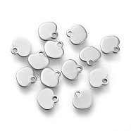 304 Stainless Steel Charms, Laser Cut, Stamping Blank Tag, Heart, Stainless Steel Color, 5.5x5.5x0.5mm, Hole: 1mm(STAS-K195-14P)