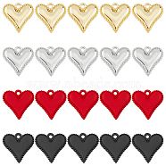 SUPERFINDINGS 32Pcs 4 Colors Alloy Charms, Heart, Mixed Color, 13.5x13.5x3mm, Hole: 1.4mm, 8pcs/color(FIND-FH0008-24)