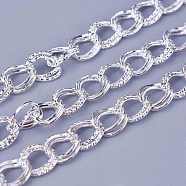 Iron Double Link Chains, Soldered, with Spool, Oval, Silver Color Plated, 8x6x0.6mm, about 328.08 Feet(100m)/roll(CH-R006-8x6mm-S)