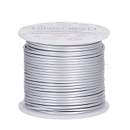 Round Aluminum Wire, Matte Effect, Silver, 12 Gauge, 2mm, about 98.42 Feet(30m)/roll(AW-BC0001-2mm-12)