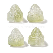 Baking Paint Glass Beads, Triangular Zongzi, Dark Sea Green, 15.5~16x15x14mm, Hole: 1.2mm(GLAA-S202-15G)