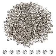 600Pcs Tibetan Style Alloy Daisy Spacer Beads, Granulated Beads, Lead Free & Cadmium Free, Antique Silver, 4.5x1.5mm, Hole: 1mm(FIND-DC0005-31AS)