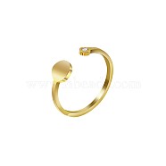 Stylish Adjustable Stainless Steel Flat Round Cuff Rings for Women, Minimalist Fashion Hand Jewelry, Golden, show in picture(CD3807-6)