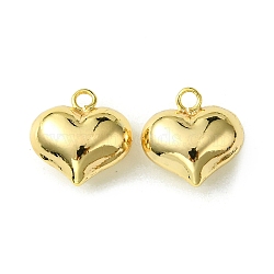 Brass Charms, Heart, Real 18K Gold Plated, 12.5x12x6.5mm, Hole: 1.8mm(FIND-Z035-11G)