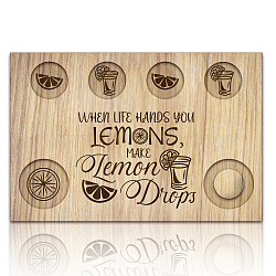 Wood Shot Glasses Tray, Wine Cup Holder, Rectangle, Lemon, 200x300x12.5mm(AJEW-WH0422-001)