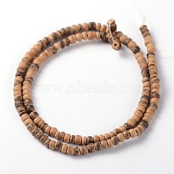 Natural Coconut Rondelle Bead Strands, 4x1.5~4.5mm, Hole: 1mm, about 144pcs/strand, 15 inch(X-COCB-O001-12)