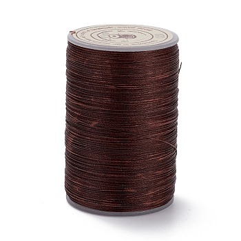 Round Waxed Polyester Thread String, Micro Macrame Cord, Twisted Cord, for Leather Sewing Stitching, Coconut Brown, 0.3~0.4mm, about 174.98 Yards(160m)/Roll