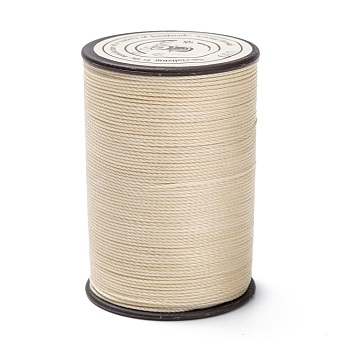 Round Waxed Polyester Thread String, Micro Macrame Cord, Twisted Cord, for Leather Sewing Stitching, PeachPuff, 0.55mm, about 131.23 yards(120m)/roll
