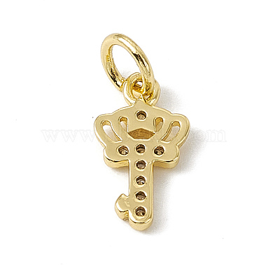 Brass Micro Pave Cubic Zirconia Charms(ZIRC-F132-10G)-2