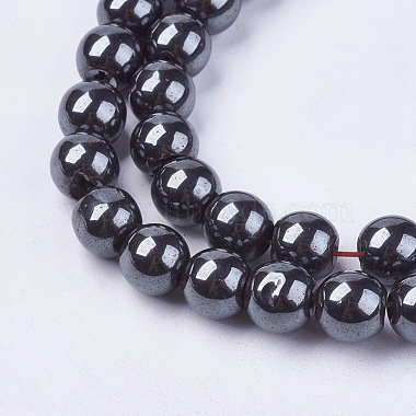 Non-magnetic Synthetic Hematite Bead Strands(X-G-R193-19-8mm)-3