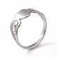 Non-Tarnish 201 Stainless Steel Heart Adjustable Ring for Women(RJEW-K242-01P)-3