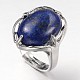 Adjustable Oval Gemstone Wide Band Rings(RJEW-L062-01H)-1