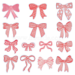 14Pcs 14 Styles Computerized Embroidery Cloth Iron on/Sew on Patches, Costume Accessories, Appliques, Bowknot, Pink, 35~66x51~65x1.2~1.8mm, 1pc/style(PATC-BC0001-18)