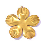 304 Stainless Steel Big Pendants, Hand Polished Flower Charm, Ion Plating(IP), Long-Lasting Plated, Real 18K Gold Plated, 56x56mm,Hole:1.90mm(STAS-OY016-51G)