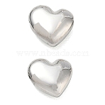 304 Stainless Steel Beads, Polishing, Heart, Stainless Steel Color, 9x10x4.5mm, Hole: 1.2mm(SA-CBA97DF-13P)
