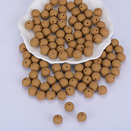 Round Silicone Focal Beads, Chewing Beads For Teethers, DIY Nursing Necklaces Making, Peru, 15mm, Hole: 2mm(SI-JX0046A-51)