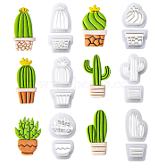 6 Sets 6 Styles Cactus Plastic Clay Pressed Molds Set, Clay Cutters, Clay Modeling Tools, for DIY Earring Making, White, 17~35x21~32.5x11~12mm, 1 set/style(TOOL-GF0003-40)