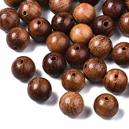 Natural Wood Beads, Waxed Wooden Beads, Undyed, Round, Camel, 8mm, Hole: 1.5mm, about 2000pcs/500g(WOOD-S666-8mm-01)