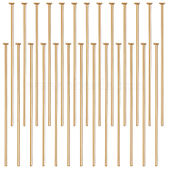 300Pcs Brass Flat Head Pins, Long-Lasting Plated, Real 18K Gold Plated, 25x0.5mm, 24 Gauge, Head: 1mm(KK-BBC0002-85)
