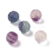 Natural Fluorite Beads, Round, 13~13.5mm, Hole: 1.4mm(G-P483-08)