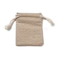 Rectangle Cloth Packing Pouches, Drawstring Bags, Tan, 8.6x7x0.5cm(ABAG-A008-01A-11)