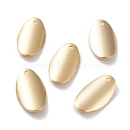 Brass Charms, Oval, Real 24K Gold Plated, 14x8x2mm, Hole: 1mm(KK-Y003-20G)