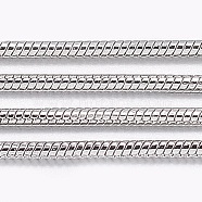 304 Stainless Steel Round Snake Chains, with Spool, Soldered, Stainless Steel Color, 0.9x0.9mm, about 32.8 Feet(10m)/roll(CHS-K007-06A)