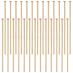 300Pcs Brass Flat Head Pins, Long-Lasting Plated, Real 18K Gold Plated, 25x0.5mm, 24 Gauge, Head: 1mm(KK-BBC0002-85)