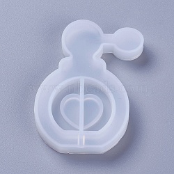 Shaker Mold, DIY Quicksand Jewelry Silicone Molds, Resin Casting Molds, For UV Resin, Epoxy Resin Jewelry Making, Perfume Bottle, White, 56x45x8.5mm(X-DIY-F031-05)